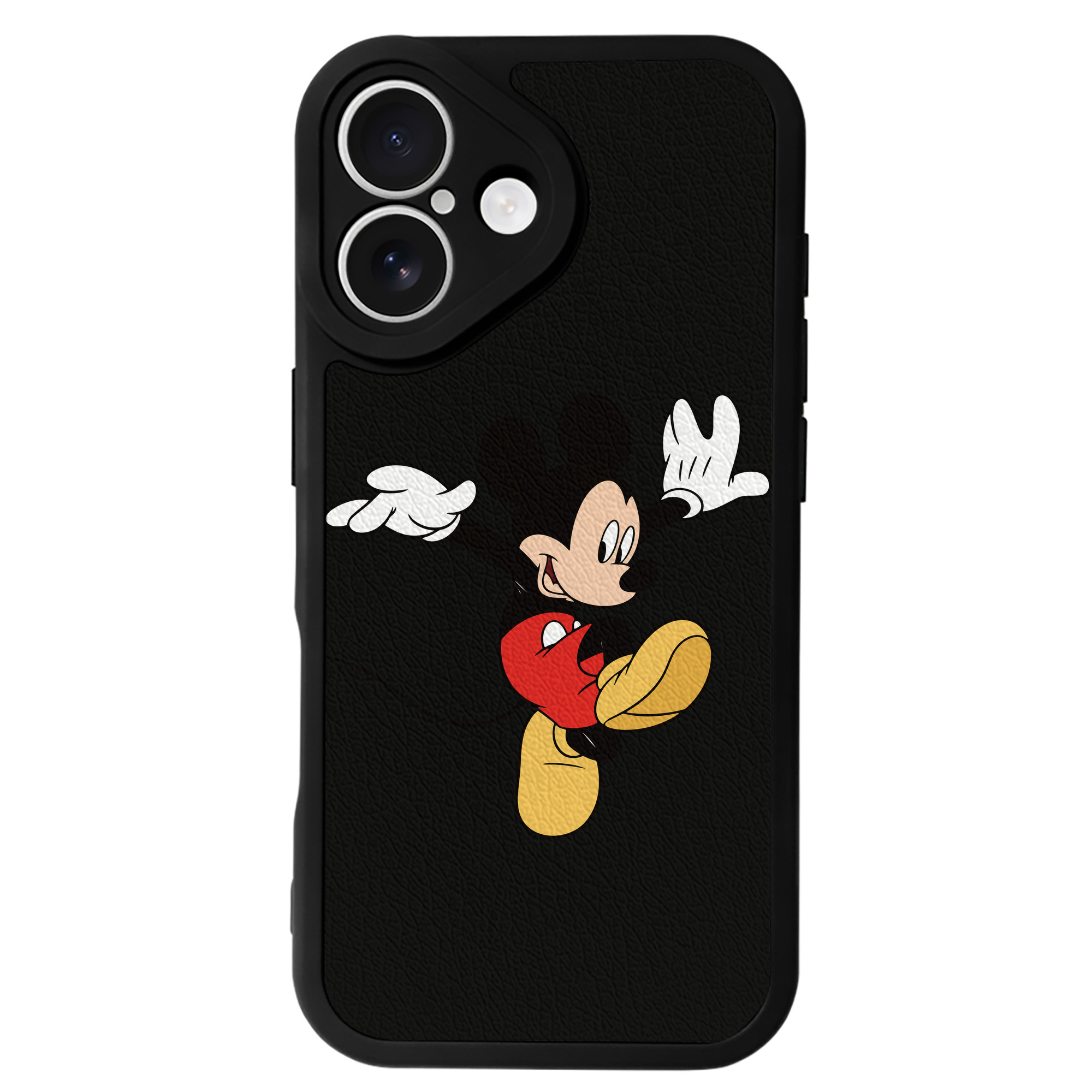 （画像用） ミッキーマウス Mickey Mouse 【iPhone 16シリーズ対応】シリコンスマホケース（レザー調） 材質：シリコン